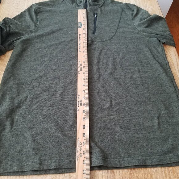 Swiss Tech Mens XL 1/4 Zip Pullover Long Sleeve Outdoor Technical Olive Green - Picture 7 of 9